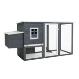 Vidaxl Chicken Coop con loft notturno in legno grigio