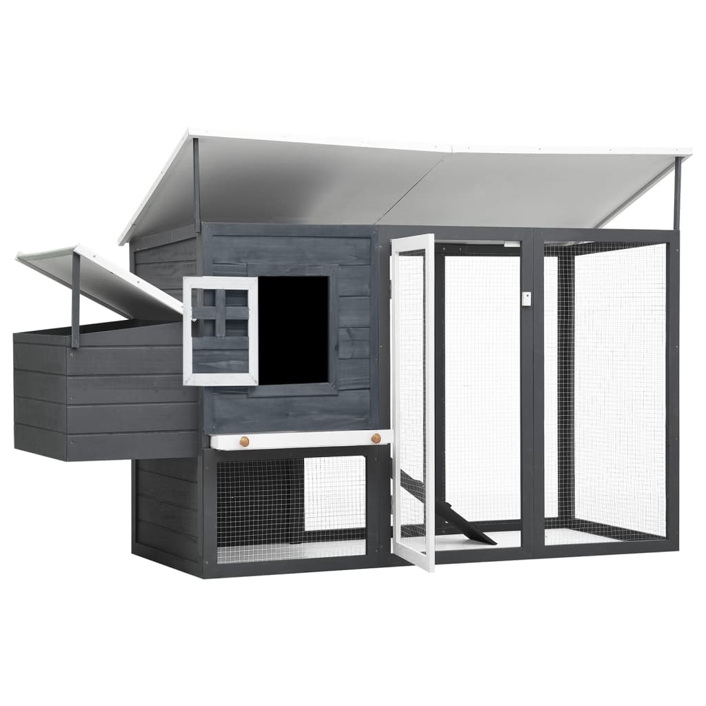 Vidaxl Chicken Coop med nat Loft Wood Grey