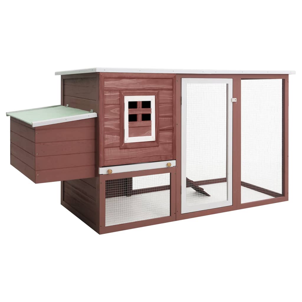 VidaXL Chicken coop with night loft wood brown