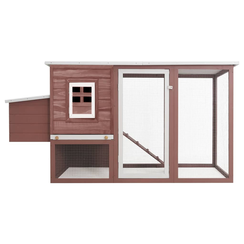 VidaXL Chicken coop with night loft wood brown