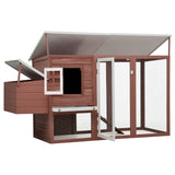 Poulet vidaxl avec loft nocturne marron en bois