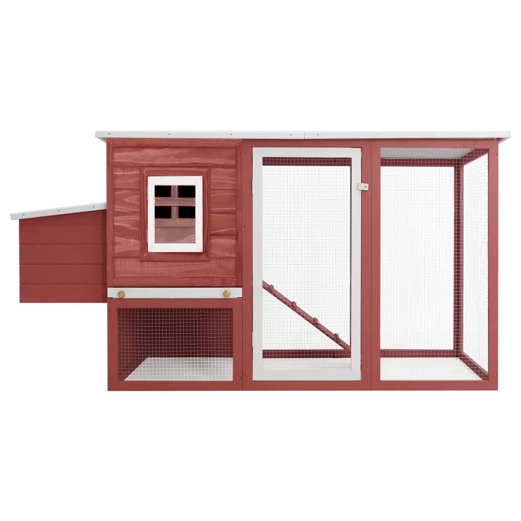 VidaXL Chicken coop with night loft Red Red