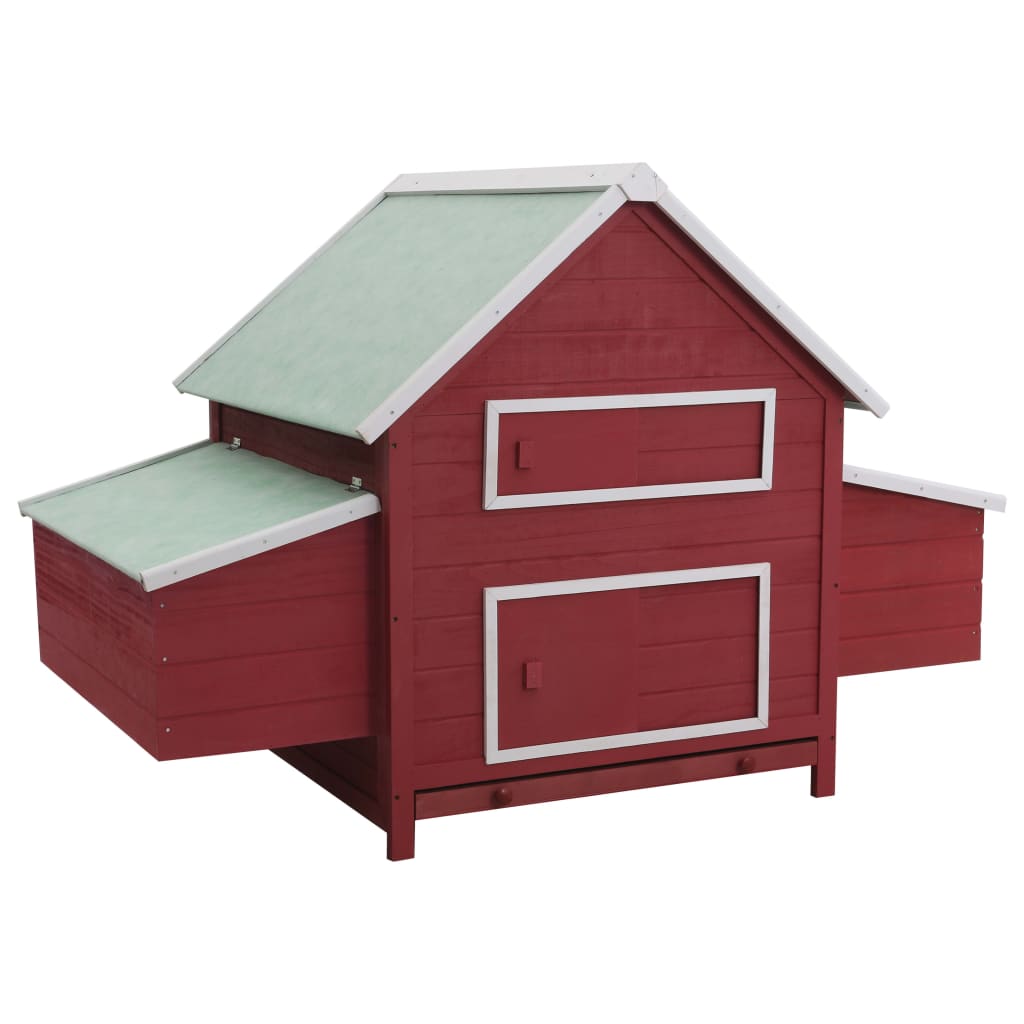 Vidaxl Chicken Coop 157x97x110 cm de madera roja