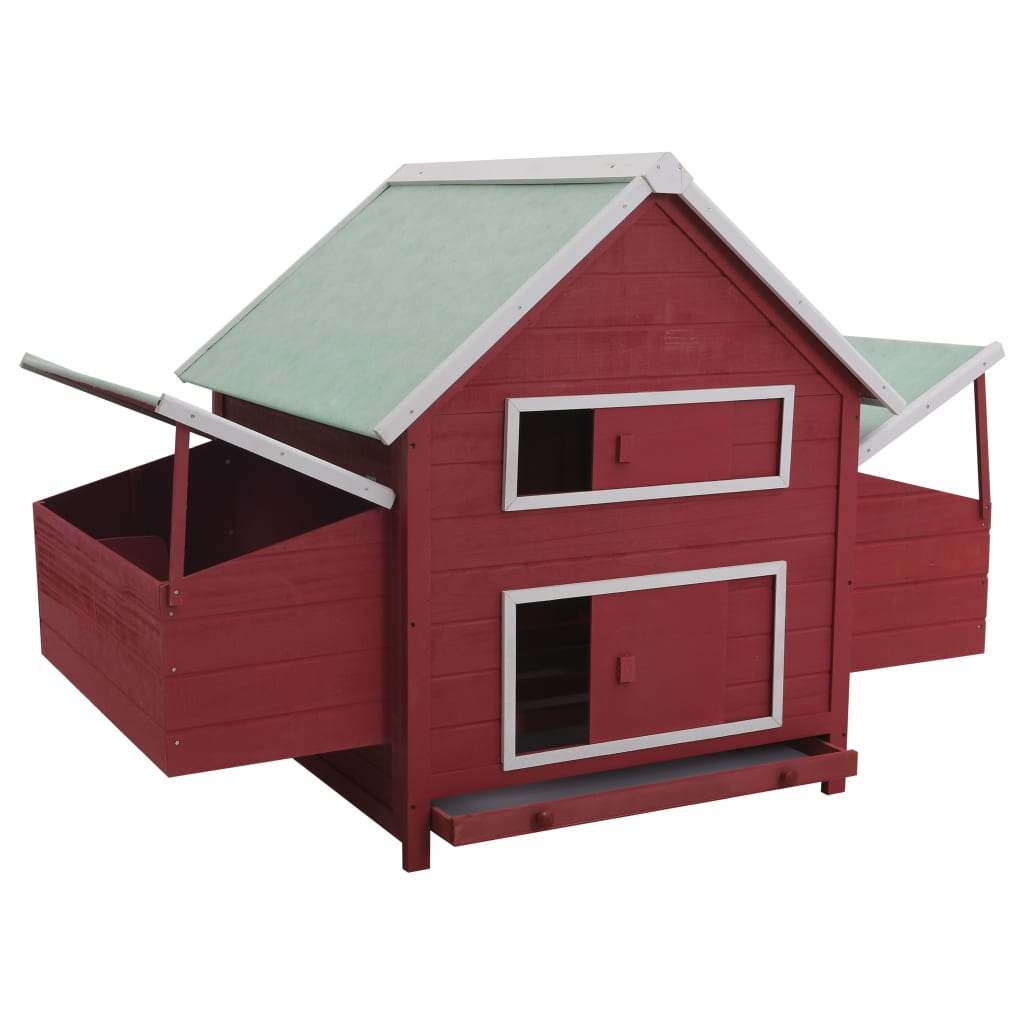 Vidaxl Chicken Coop 157x97x110 cm de madera roja