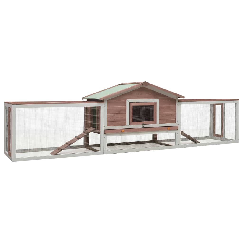 Vidaxl Rabbit Hutch 310x70x87 cm Pine Pine Pine Pangs Mocha