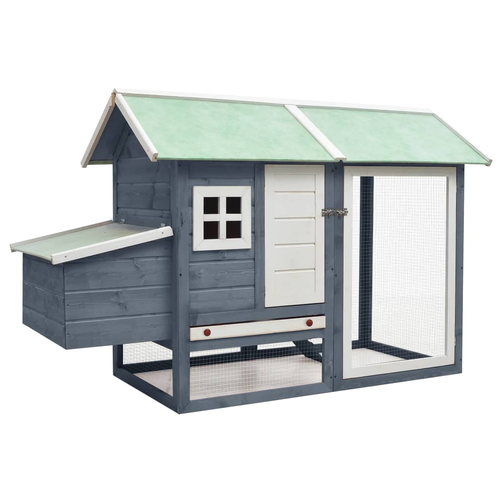 Vidaxl Chicken Coop 170x81x110 cm Pinna solido pino grigio in legno