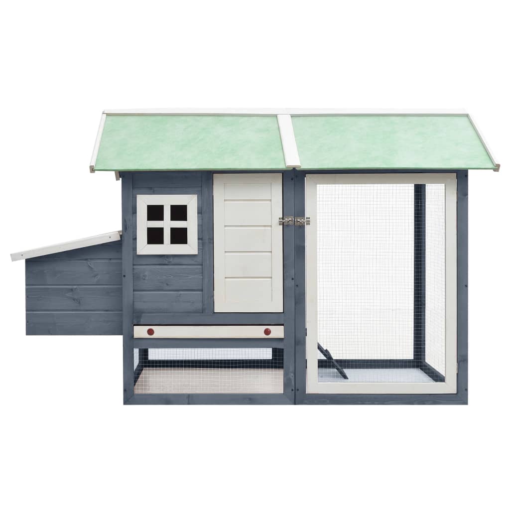 Vidaxl Chicken Coop 170x81x110 cm Solid Pine Pine Pine Wood Grey