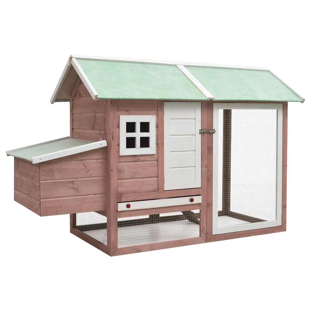 Vidaxl Chicken Coop 170x81x110 cm Solid Pine Pine Pine Mokka