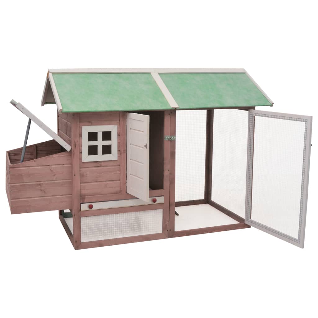 Vidaxl Chicken Coop 170x81x110 cm Pine Pine Mokka