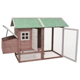 Vidaxl Chicken Coop 170x81x110 cm Pine pino solido Mokka