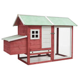 Vidaxl Poulet Coop 170x81x110 cm en pin de pin solide rouge