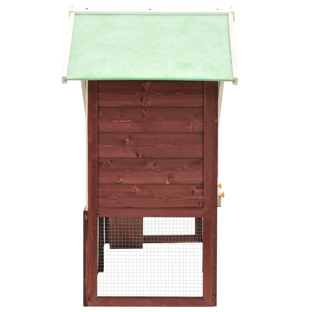 Vidaxl Rabbit Hutch 140x63x120 cm Solid Vurenhout Mokka e White