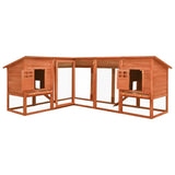 Vidaxl Rabbit Hutch za zunaj z Ren Solid Vurenhout Brown