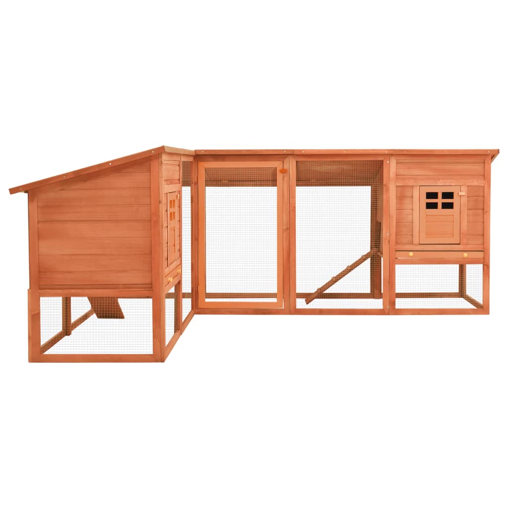 Vidaxl Rabbit Hutch za zunaj z Ren Solid Vurenhout Brown