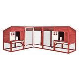 Vidaxl Rabbit hutch for outside with Ren Solid Vurenhout Red and White