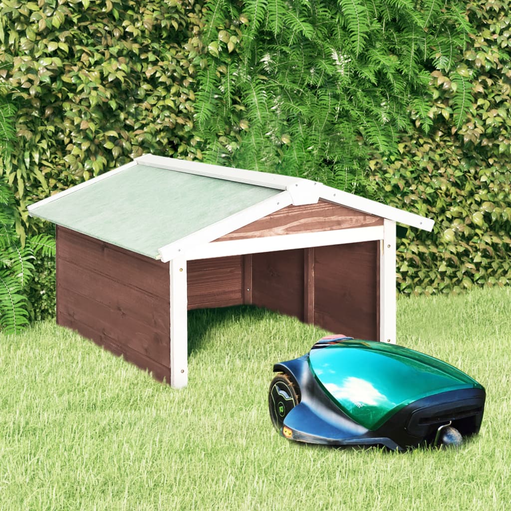 Vidaxl Cover for lawn mower 72x87x50 cm Vurenhout Mokka and White