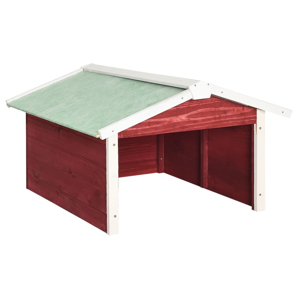 Vidaxl Cover for Lawn Mower 72x87x50 cm Vurenhout rojo y blanco