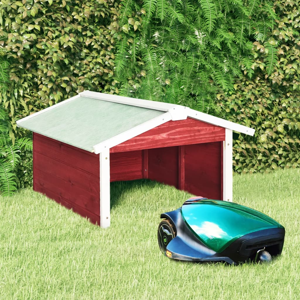 Vidaxl Cover for Lawn Mower 72x87x50 cm Vurenhout rojo y blanco