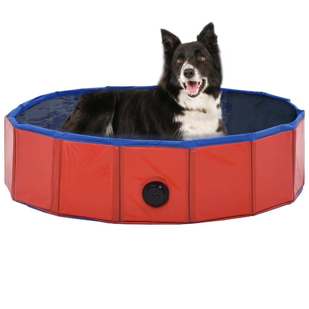 Vidaxl Dog Swimming Pool Sammenfoldelig 80x20 cm PVC Rød