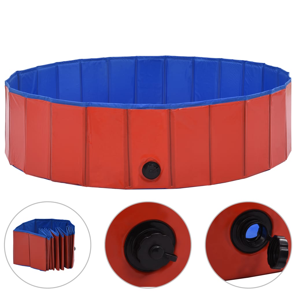 Vidaxl Hond schwammen Pool zesummegelueden 120330 cm pvc rout