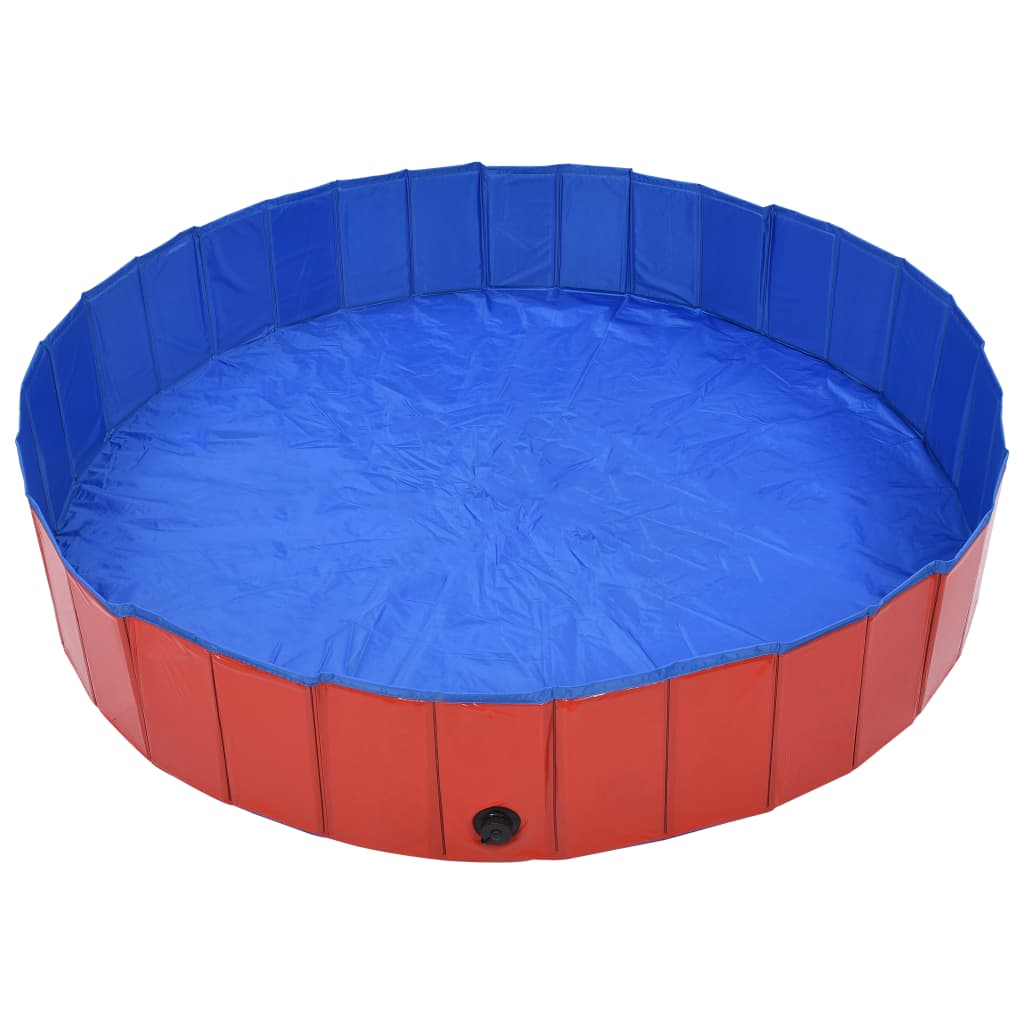 Vidaxl Dog Swimming Pool Sammenfoldelig 160x30 cm PVC Rød