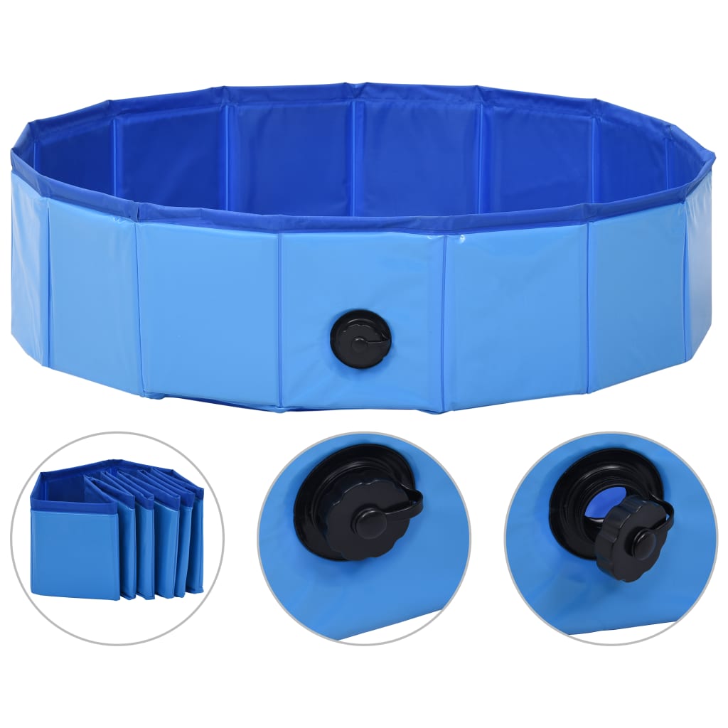 Vidaxl chien piscine pliable 80x20 cm PVC bleu