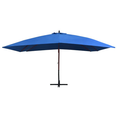 VidaXL Zweefparasol met houten paal 400x300 cm blauw