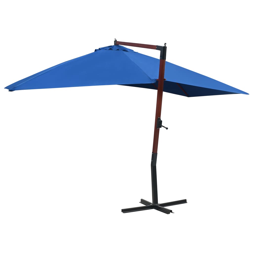 Vidaxl plovoucí parasol s dřevěným pólem 400x300 cm modrá