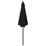 Vidaxl -parasol med trepol 300x258 cm svart