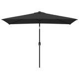 Vidaxl Parasol with metal pole 300x200 cm Black