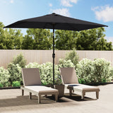 Vidaxl Parasol with metal pole 300x200 cm Black