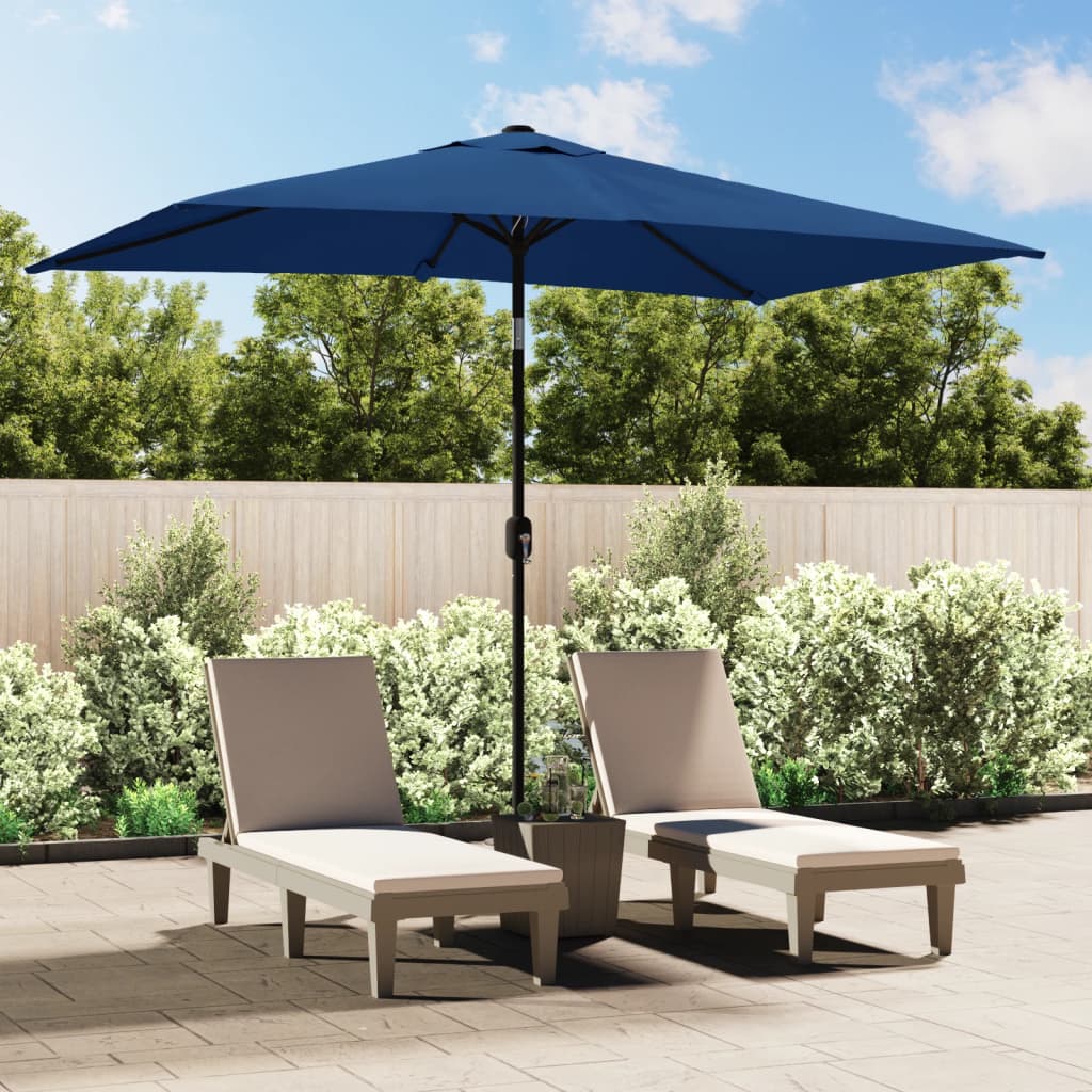 Vidaxl Parasol s kovinskim drogom 300x200 cm azure modra