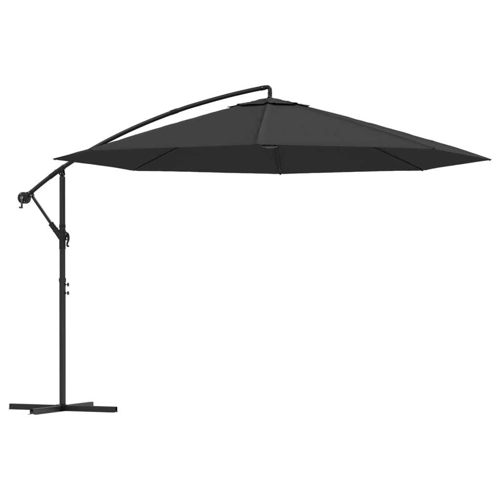 Vidaxl plovoucí parasol s hliníkovým pólem 350 cm černá