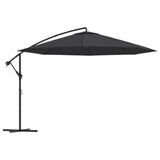 Parasol flotante de Vidaxl con poste de aluminio 350 cm negro