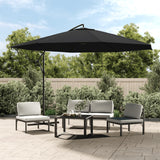 Parasol flotante de Vidaxl con poste de aluminio 350 cm negro