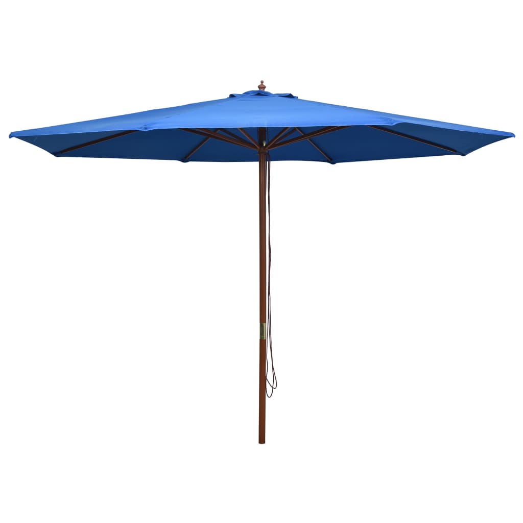 Vidaxl Parasol con palo in legno 350 cm blu