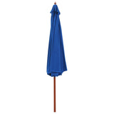 Vidaxl Parasol con palo in legno 350 cm blu