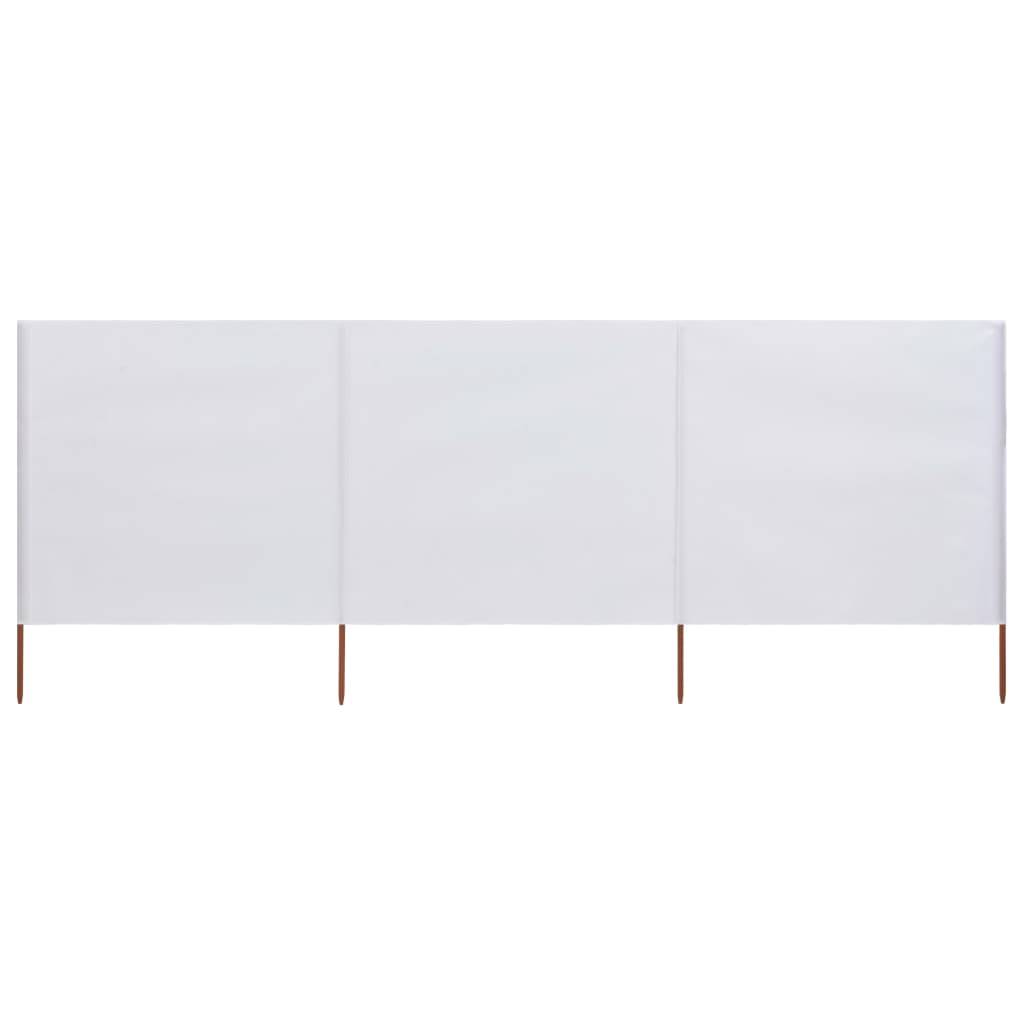 Pare-brise Vidaxl 3 panneaux 400x80 cm Sable de tissu blanc