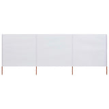 Pare-brise Vidaxl 3 panneaux 400x80 cm Sable de tissu blanc