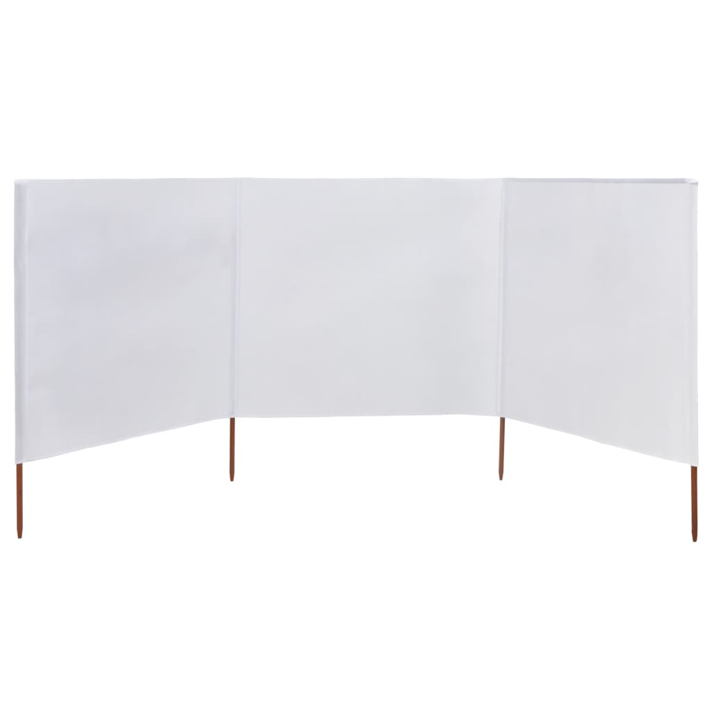 Pare-brise Vidaxl 3 panneaux 400x80 cm Sable de tissu blanc