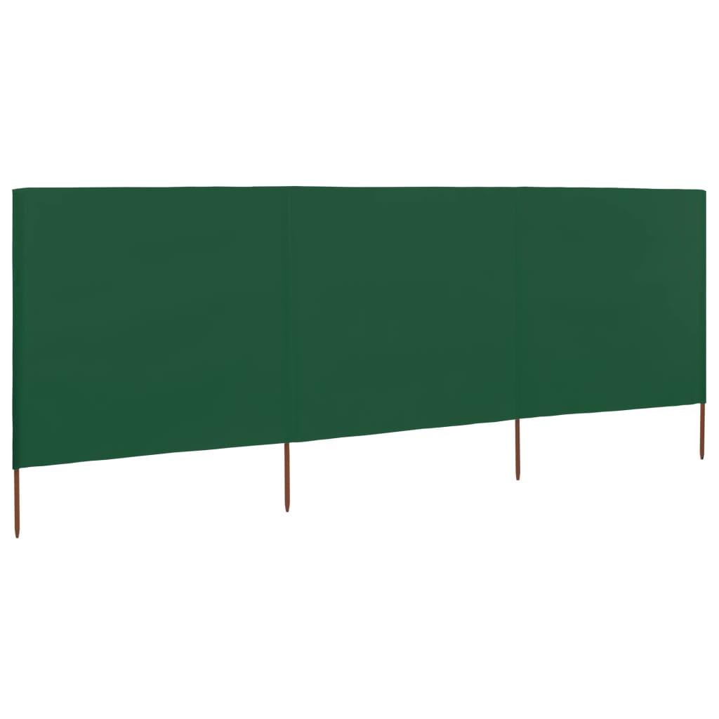 Vidaxl Windshield 3 panels 400x80 cm Fabric green