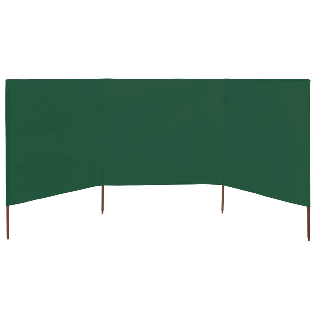 Pare-brise Vidaxl 3 panneaux 400x80 cm Tissu vert