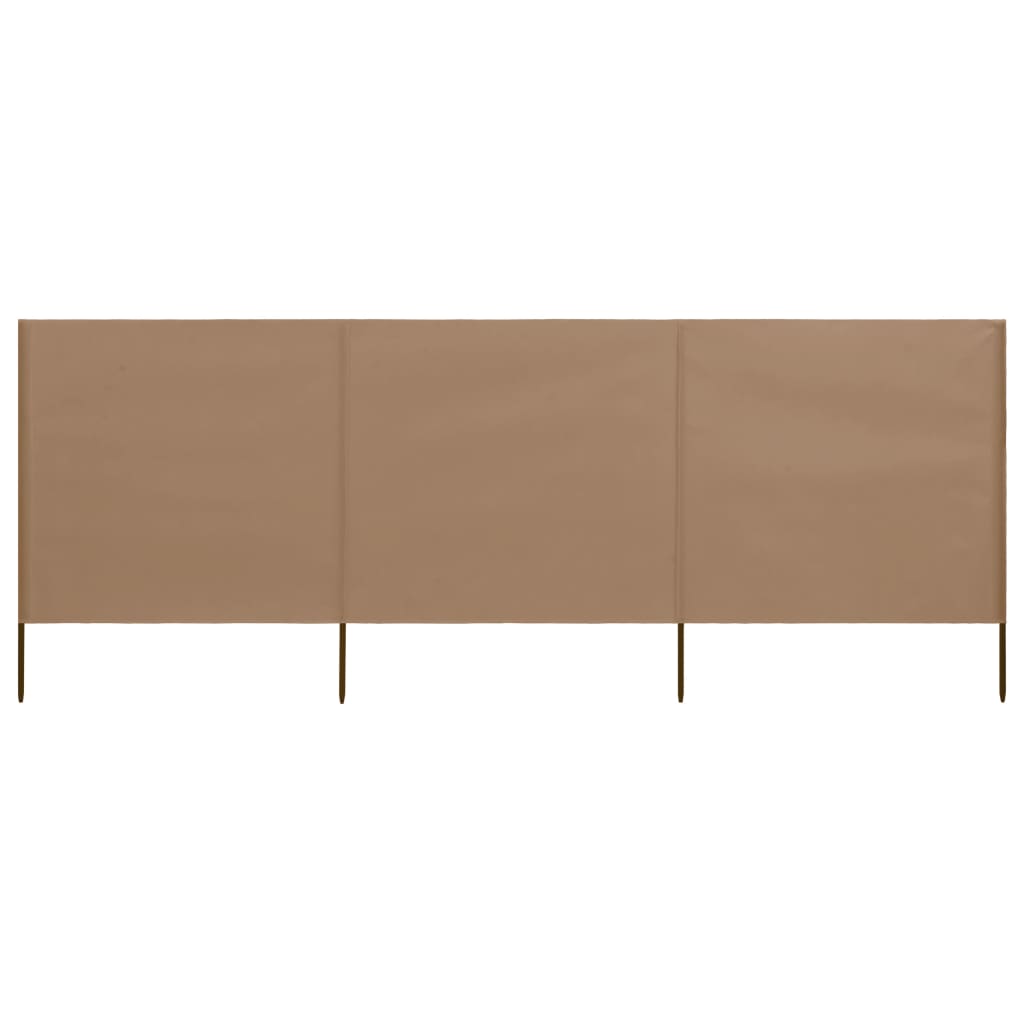 Vidaxl Sandshield 3 panele 400x80 cm tkanina taupe