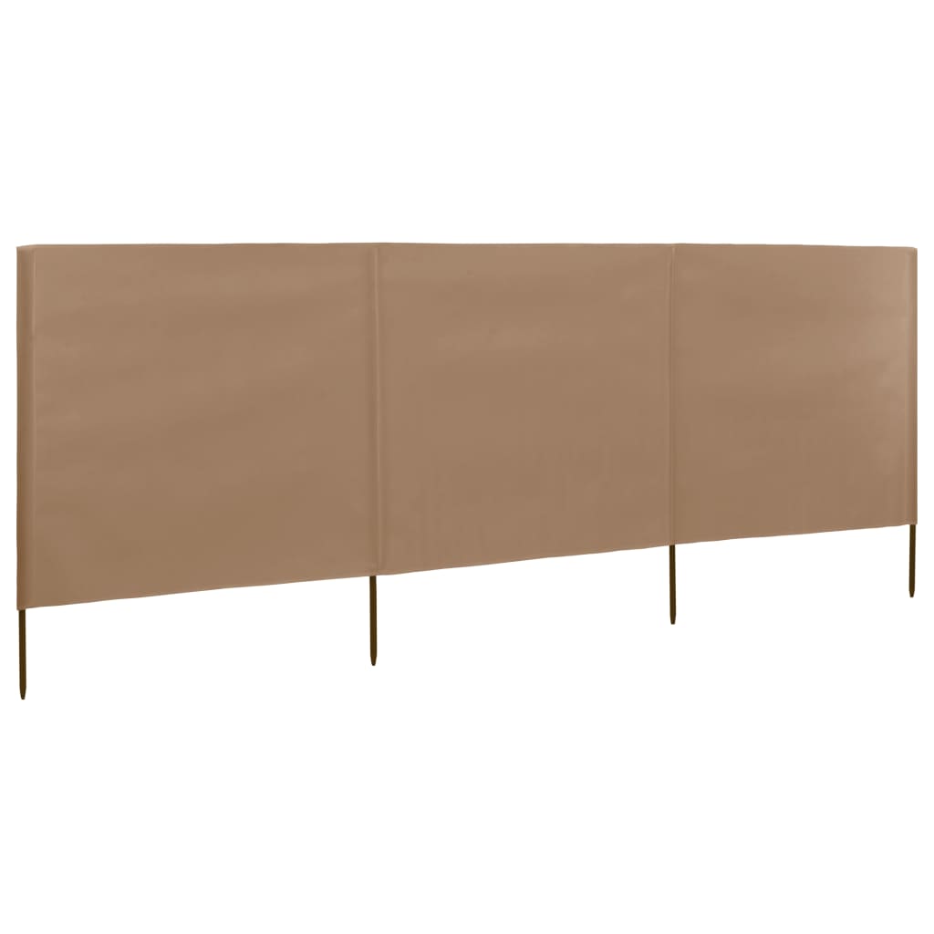 Vidaxl Sandshield 3 panele 400x80 cm tkanina taupe