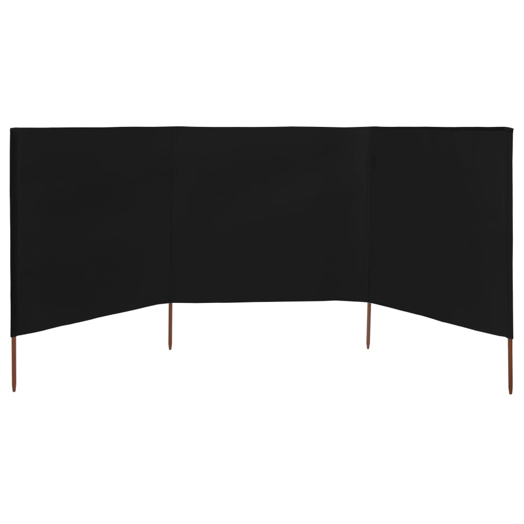 Vidaxl Paradone 3 pannelli 400x80 cm tessuto nero