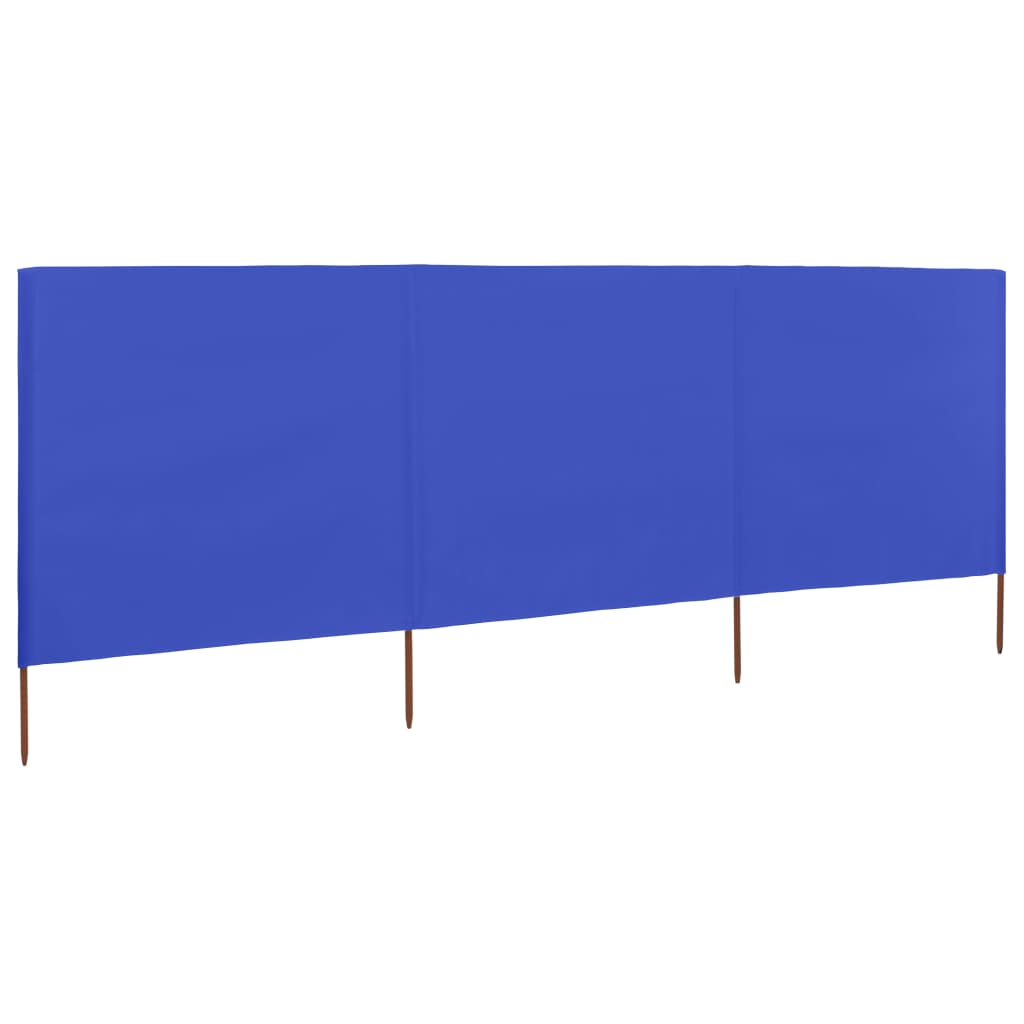 Vidaxl Windshield 3 Panels 400x80 cm Stoff azure blo