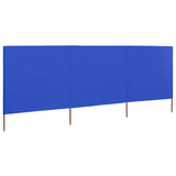 Vidaxl Windschutzscheibe 3 Paneele 400x80 cm Stoff Azure Blau