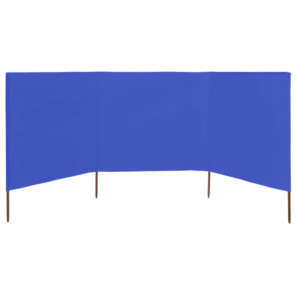 VidaXL Windshield 3 panels 400x80 cm fabric azure blue