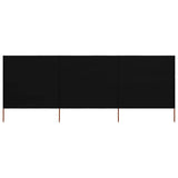 VidaXL Windshield 3 panels 400x120 cm Fabric Black