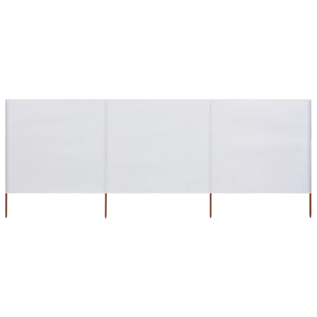 Pare-brise Vidaxl 3 panneaux 400x160 cm Sable de tissu blanc